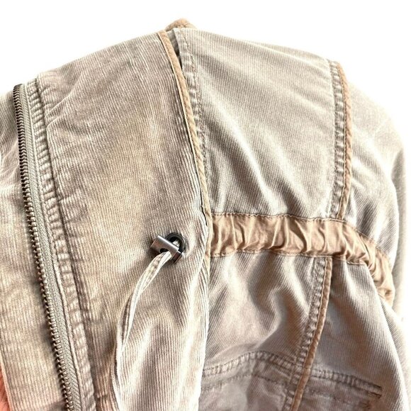 J.Jill Stretch Corduroy Full-Zip Utility Jacket Pockets Neutral Tan size Small - Picture 6 of 8